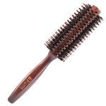 Wooden Round Hair Brush Natural Boar Bristle Hairbrush Anti Static Hairbrush for Hair Styling, Drying, Curling, Adding Hair Volume and Shine