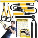 Home Resistance Training Kit, Resistance Trainer Exercise Straps with Handles, Door Anchor and Carrying Bag for Home Gym, Bodyweight Resistance Workout Straps for Indoor & Outdoor(Yellow)