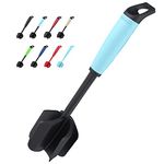 Ourokhome Upgrade Meat Chopper and Potato Masher, Heat Resistant Ground Meat Smasher for Hamburger Meat, 5 Curved Blades Ground Beef Smasher, Nylon Non Stick Mixer, Stirrer and Kitchen Gadgets, Teal