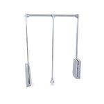 Emuca - Hang Pull Down Wardrobe Rail Lift, Adjustable Width 600-830mm (23,6-32,6 inch), Chrome Finish