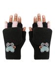 FabSeasons Acrylic warm Woolen Winter Fingerless knit cold weather fleece wool Gloves for Boys & Girls, fits for 10-15 years