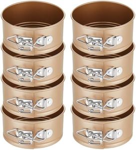 Sunnyray 8 piezas de 4 pulgadas Springform Pan Mini Springform Pan Pequeño Molde Redondo a prueba de fugas Mini Molde para tarta de queso con parte inferior extraíble Molde antiadherente para hornear