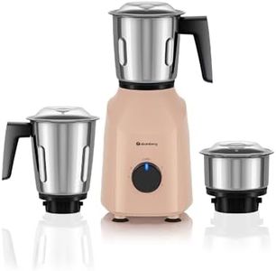 Atomberg Xiana 750 Watt Mixer Grinder | 3 Multipurpose Stainless Steel Jars | Coarse Mode for Silbatta-like Textures | Powerful Intelligent Motor | Easy Fault LED Indication | Peach Blossom