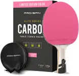 PRO SPIN Ping Pong Paddles - Limited Edition Colors | Premium Carbon Fiber Table Tennis Rackets | Professional Quality | 7-Ply Blade, Pro Rubber, 2.0mm Sponge, Rubber Protector Case (Pink)