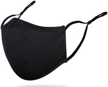 4 MASKS PER PACK Adult Cotton Black Face Masks by BELLADDY INC - Premium Quality Comfort Breathable Washable Reusable Outdoor Windproof Dustproof Lightweight with Adjustable Ear Loop for Everyday Life