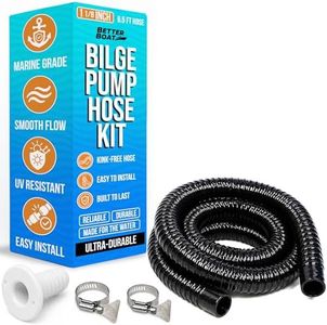 1 1/8 Bilge Pump Hose Kit for Boats Bilge Pump Hose Adapter with Thru Hull and Discharge Bilge Pump Outlet Fitting 6.5 Ft Hose 1-1/8 Bilge Hose or 3/4 Inch Option Jet Ski or Boat Bilge Pump Kit