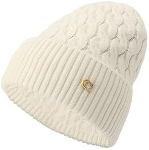 COACH Men's Cable Beanie, Chalk, One Size