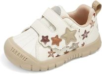 TARANIS Wide Toe Box Toddler Sneakers for Boys Girls Comfortable Walking Shoes for Toddlers with Wide Feet Non Slip Lightweight Apricot