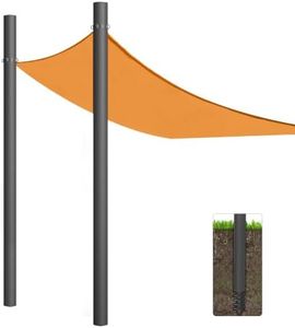 Yakmax Shade Sail Poles, Heavy Duty Sun Shade Poles, Screw in Poles for Sun Shades Outdoor, 12 Ft Sun Shade Sail Poles with D-Clamps, 2.28" Sun Shade Pole Kit for Ground Soil Backyard, 2 Packs Black