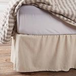 Market Place Natural King Bed Skirt, 16" Drop, Beige Cream Dust Ruffle Farmhouse Bedding