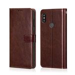 WOW IMAGINE Shock Proof Flip Cover Back Case Cover for Xiaomi Mi Redmi 6 Pro (Flexible | Leather Finish | Card Pockets Wallet & Stand | Chestnut Brown)