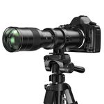 420-800mm f/8.3 Super Telephoto Zoom Lens for Canon EF/EF-S Mount - Full Frame Manual Focus Lens for EOS 5D, 90D, 80D, 7D & Rebel Series DSLRs Black