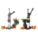 HKUTOTECH Aluminium Hand Press Citrus Fruit Juicer, Cold Press Juicer, Manual Hand Press Juicer and Squeezer for Fruits and Vegetables - Big (Made in India) gray color+ black color