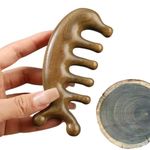 Genkigold Scalp Massager for Head: Experience The Exquisite Authentic Green Sandalwood Comb Gua Sha Scraping for Head, Neck, Hands, and Legs