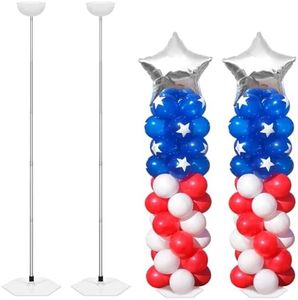 Aivwis Metal Telescopic Pillar Balloon Stand Set of 2, 6.6 Feet Balloon Tower, Height Adjustable Balloon Column Stand Kit Set for Halloween Birthday Graduation Party Decoration (Balloon Column Kit)
