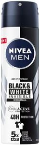 NIVEA MEN Black & White Invisible Original Spray 6 x 150 ml, Desodorante Hombre 72h, Desodorante en spray antitranspirante contra olores, sudor, residuos, irritaciones y manchas en tejidos claros y