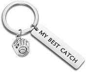 WUSUANED My Best Catch Baseball Mitt Keychain Gift For Couples (best catch keychain)