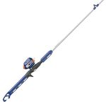 Zebco Kids Wilder Spincast Reel and Fishing Rod Combo, 4-Foot 3-Inch 2-Piece Fishing Pole, Size 20 Reel, Changeable Right- or Left-Hand Retrieve, Pre-Spooled with 6-Pound Zebco Cajun Line, Blue/Orange