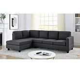 Homeify Altos 6 Seater Fabric L Shape Sofa Set for Living Room (Right Side, Light Grey)