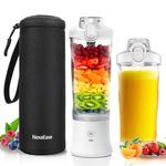 Portable Blender Personal Juicer with Insulated Sleeve for Shakes and Smoothies - 20 OZ Mini Blender Cup with 6 Blades, Travel Lid, USB Rechargeable - Small Blender for Kitchen, Travel, Office, Gym