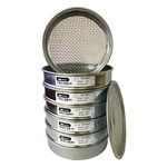 KimLab 8 Pcs Test Sieve with Lid and Pan,#5,#10,#35,#60,#120,#230 Mesh Size,304 Stainless Steel Wire Cloth, 8" Diameter