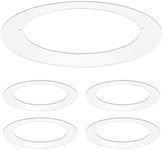 LUXRITE 4 Pack White Goof Trim Ring for 4 Inch Recessed Lights and Ceiling Light Fixtures, Outer Diameter 5.75 Inches, Inner Diameter 4.25 Inches, Metal Construction, Cover Damaged or Messy Ceilings