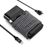 65W Slim USB-C Charger for HP Envy - Fit for HP Chromebook, HP EliteBook x360 860 840 g9 g8, HP Spectre x360, HP ProBook Laptop Type C Power Adapter with Premium Braided Nylon Cord