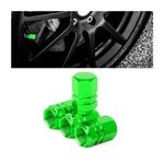 XINLIYA Car Tire Stem Valve Caps, 4 Pcs Aluminum Alloy Valve Stem Covers, Corrosion Resistant Leak-Proof Tire Cap Cover Accessories, Hexgon Style Wheel Air Valve Caps for SUV Car Bike（Green）