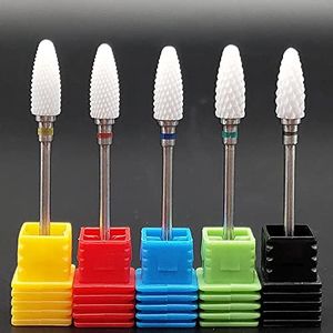 5 Colors 2.35mm Shank Ceramic Grinding Head ​Portable Corn Head Nail Drill Bit Nail Art Salon Polishing Buffing Cuticle Removal Tool