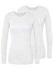 Adar Underscrubs for Women 2 Pack - Long Sleeve Underscrub Comfort Tee - 2902 - White - S