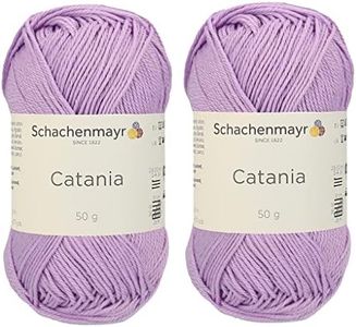 [ Set of 2 Skeins ] Catania Schachenmayr Originals 100% Mercerized Cotton Yarn, Total 3.52 Oz. Each 1.76 Oz (50g) / 136 Yrds (125 m) Amigurumi Yarn Fine-Sport 2 (226 Lilac)