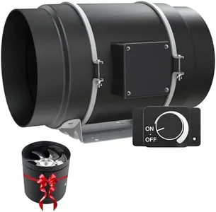 FANSEXPERT 8" Inline Duct Fan, 830 CFM Ventilation Exhaust Fan with Speed Controllor & Quiet EC Motor, Extra 6" Inline Fan as a Gift, Ideal for Heating, Cooling, Grow Tents, Hydroponics
