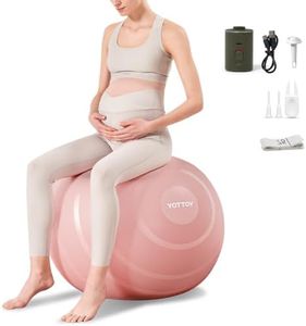 YOTTOY Pregnancy Ball,1.8mm Thick Birthing Ball for Maternity Physio and Birth Preparation,Yoga Ball&Exercise Ball for Pregnancy Includes Pump (Pink+Electric +Pump, 65cm-4'8"-5'10")