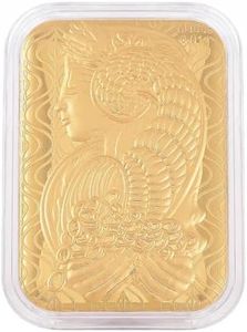 SHOP LC DELIVERING JOY 24K Yellow Gold Lady Fortuna Blessing Emboss Sheet 31x45.5mm 0.01 Grams for Women Jewelry Gifts Mothers Day Gifts