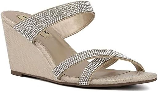 LONDON FOG Womens Drake High Platform Dress Sandal Womens Wedding Sandals, Nude Snake, 8