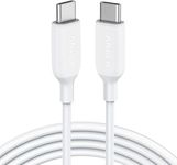 60W 6ft, Anker Powerline III USB-C to USB-C Cable 2.0, USB C Charger Cable for MacBook Pro 2020, iPad Pro 2020, Switch, Samsung Galaxy S20 Plus S9 S8 Plus, Pixel, and More (White)