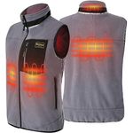 PROSmart Heated Gilet Polar Fleece Lightweight Heated Vest with USB Battery, Unisex (Gray, XL)
