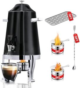 Coffee Urn With Fuel Holder, 3.5 Gallon/13L Stainless Steel Beverage Dispensers for Coffee Tea Hot Water, Hot Drink Dispenser with Stand, Chafer Urn with Spigot for Parties Catering (Painted Black)