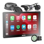 ATOTO P5 Portable Wireless CarPlay Android Auto QLED Touch Screen with 1080P Backup Camera & Dash Cam, 7 inch Car Stereo GPS Navi, Bluetooth/AUX/FM Output, Auto-Dimmer, MirrorLink, P507SD-S31