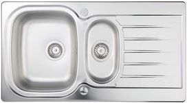 Liquida LSS150 1.5 Bowl Reversible Inset Stainless Steel Kitchen Sink with Waste