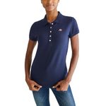 AEROPOSTALE Women's Aero Solid A87 Polo, Heritage Navy, XL