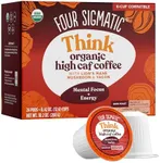 Four Sigmatic High Caffeine Mushroom Coffee K-Cups | Organic and Fair Trade Dark Roast Coffee with Lion’s Mane & Yacon | Focus & Immune Support | Vegan & Keto, Sustainable Pods | 24 Count