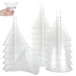 RHBLME 20 PCS Plastic Funnels Set, 4.7 Inch Wide Mouth Clear Plastic Funnels for Filling Bottles, Multipurpose Large Funnel with Long Reaching Spout, Water Bottle Funnel for Powder Liquid Spices