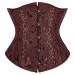 Arplvf Underbust Corset Tops for Women Plus Size Corsets and Bustiers Shapewear Outfit, Brown, X-Small