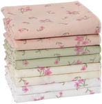 HOULIFE Handkerchief for Women, Soft Cotton Vintage Ladies Floral Printing Handkerchief Women Hankies in Assorted Color, Flower A-8 Pcs