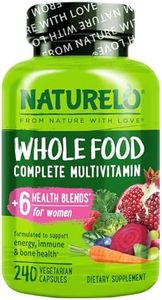 NATURELO Whole Food Multivitamin for Women - with Vitamins, Minerals, & Organic Extracts - Supplement for Energy and Heart Health - Non GMO - 240 Vegan Capsules