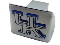 University of Kentucky METAL emblem (chrome with royal blue trim) on chrome METAL Hitch Cover