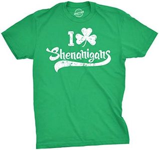 Mens I Clover Shenanigans T Shirt Funny Irish Clover St Saint Patricks Day Tee Mens Funny T Shirts Saint Patrick's Day T Shirt for Men Funny Drinking T Green XL