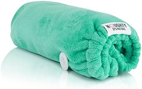 Noughty 97% Natural The Green One Microfibre Hair Towel, Quickly Absorbs Moisture, Reduces Breakage, Combats Frizz, Green