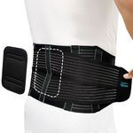 TYNOR Back Support Belt, Black, Large, 1 Unit